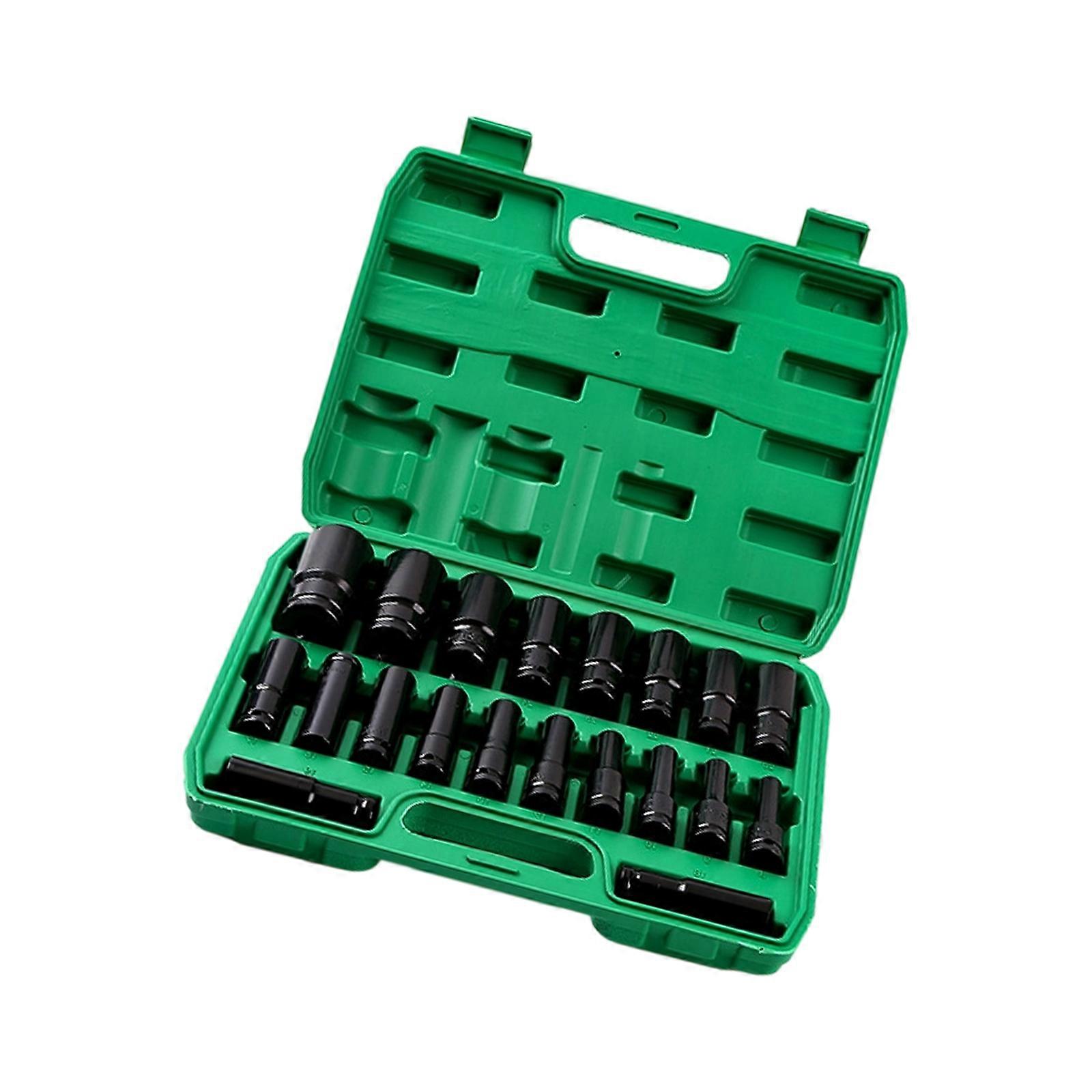 Deeply Reach Socket Kit 8mm To 32mm AntiSlip Design Steel Build Tool For Automotive Mechanics And Industrial Use Multicolor