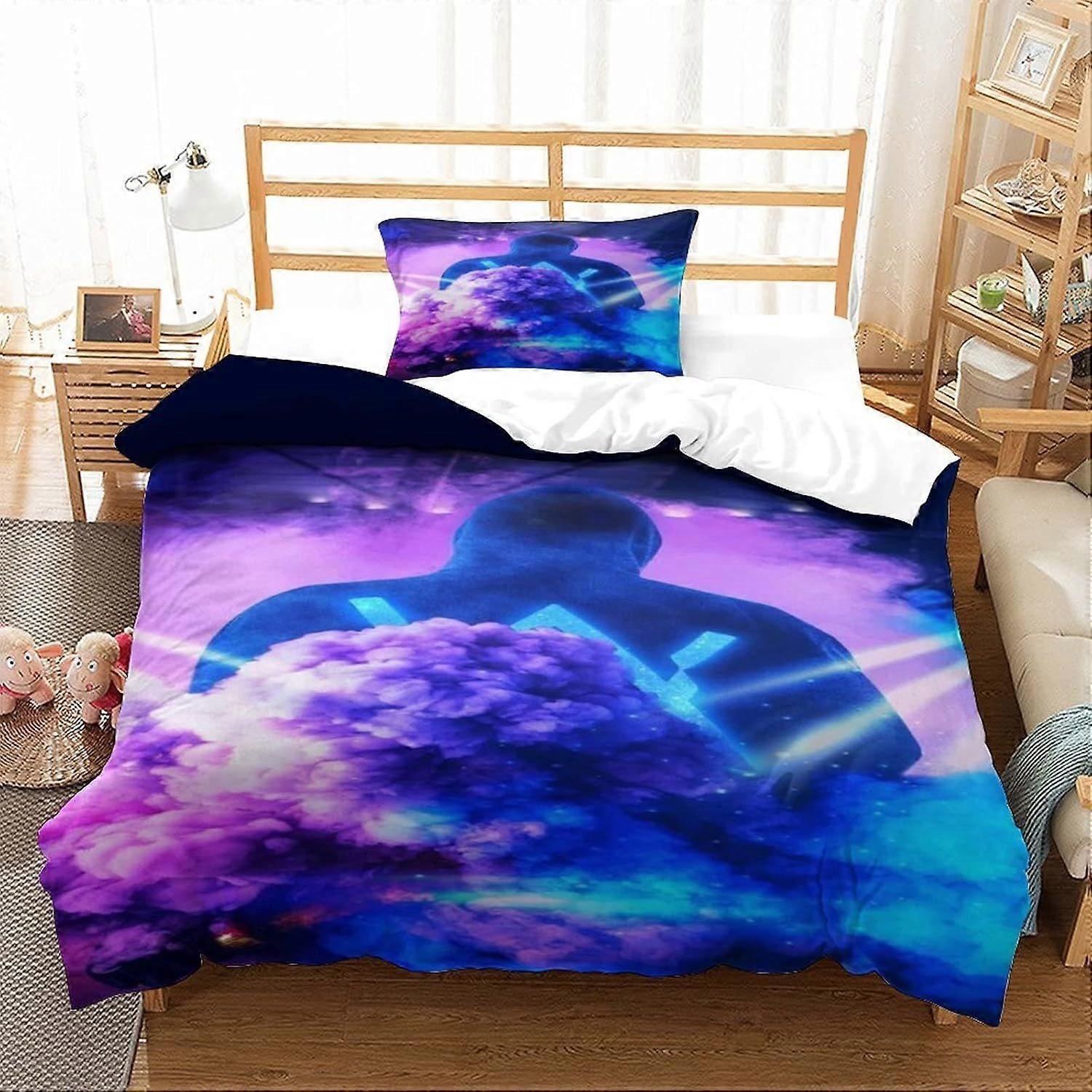 GENBAK Alan Olav Walker Duvet Capa DJ Padrão Impresso Cama Capa Edredom com fecho com zíper, Soft Microfiber Music Bedding Set
