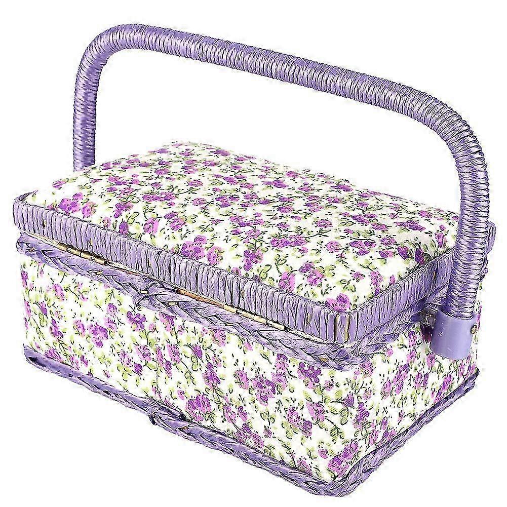 Flower Printed Sewing Storage Box with Plastic Tray 2025