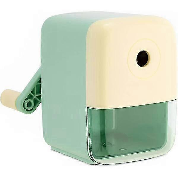 Manual pencil sharpener for kids and adults, hand-cranked for standard and colored pencils (6.9-8mm), durable classroom design