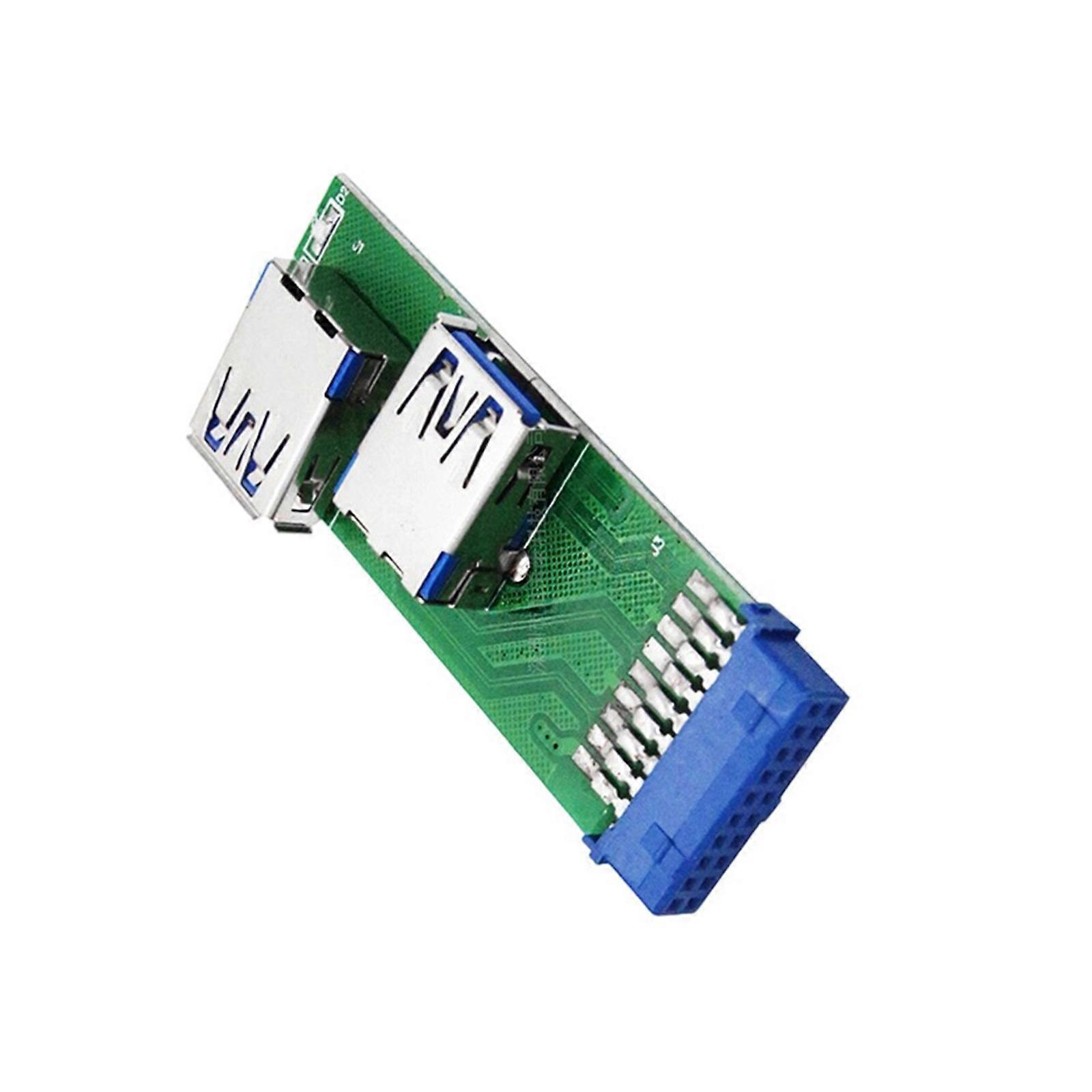 Fast speed USB3.0 Splitter Card Flexible Two Port Expansion Adapter For 19 Pin Motherboards Connectors Multicolor