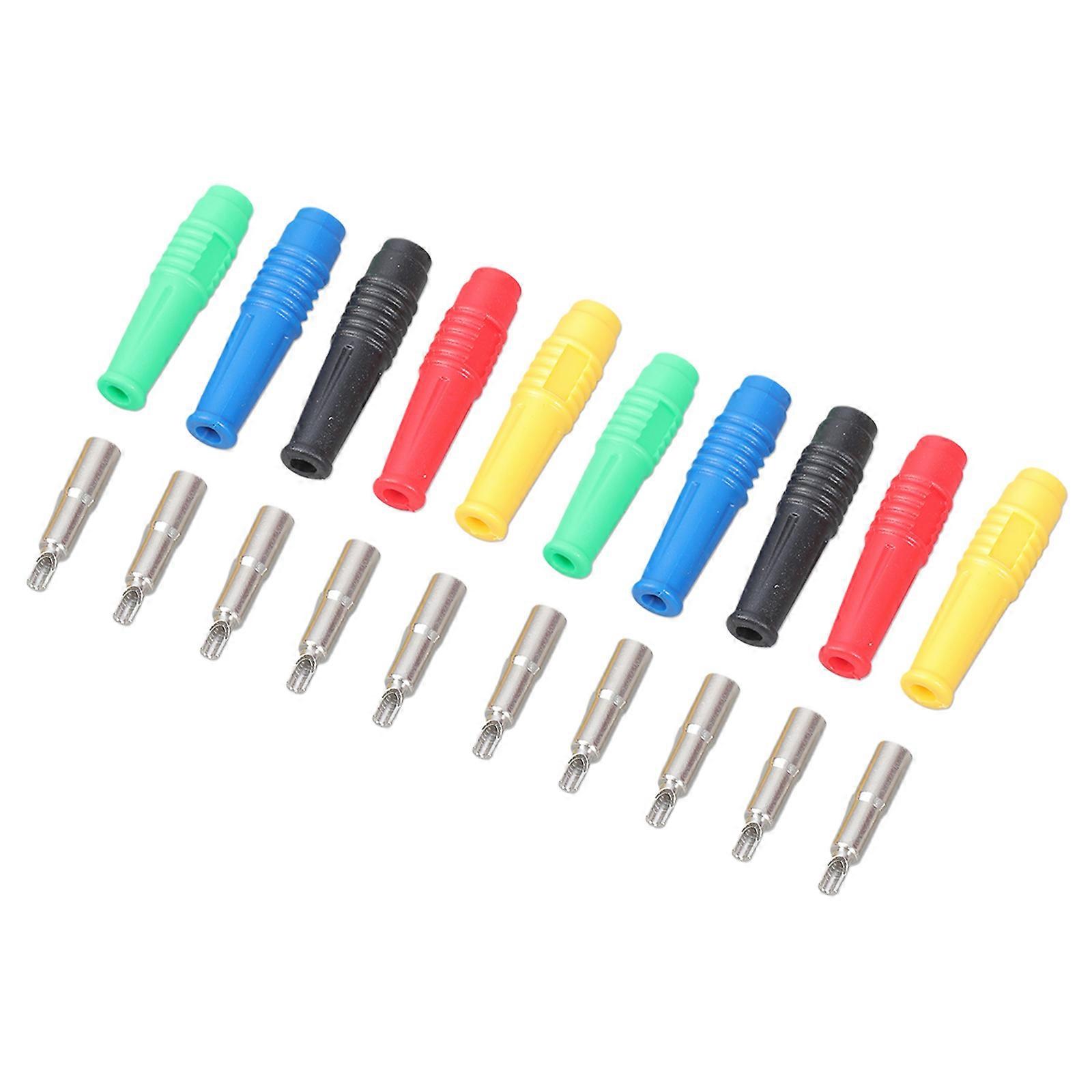 10pcs 4mm Banana Plugs Receptacles Engineering Connectors set designs  for Easy Installation & Use In Harsh environment  Multicolor