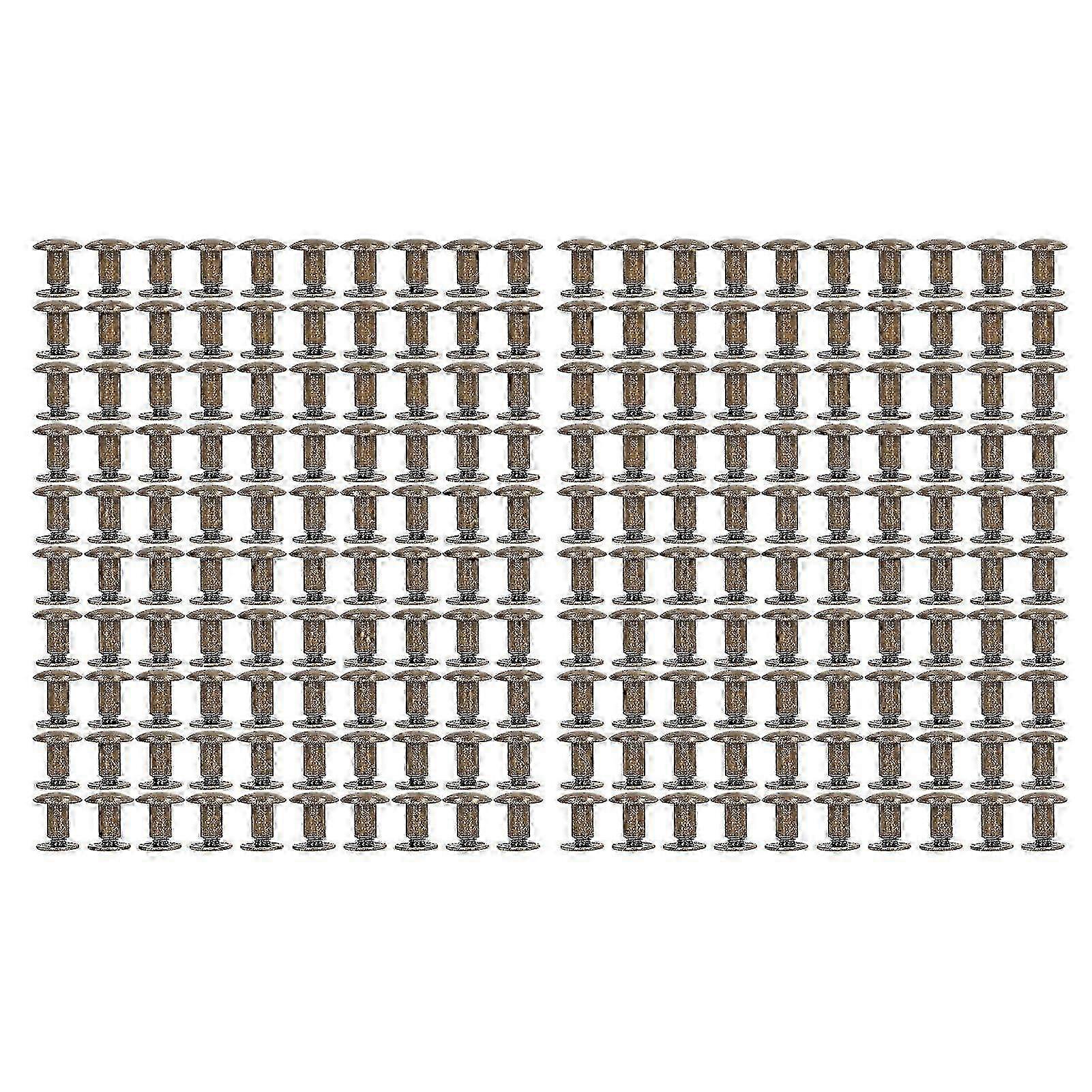 200 Pieces High Hardness Book Binding Screw Set with Curved Surfaces - Bronze Finish, Electroplating z