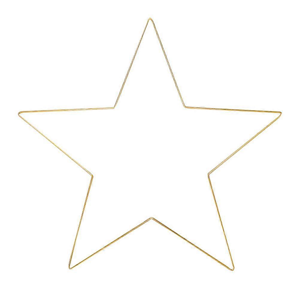 1Pc Five-pointed Star Wall Pendant Home Backdrop Ornament Iron Art Craft Golden