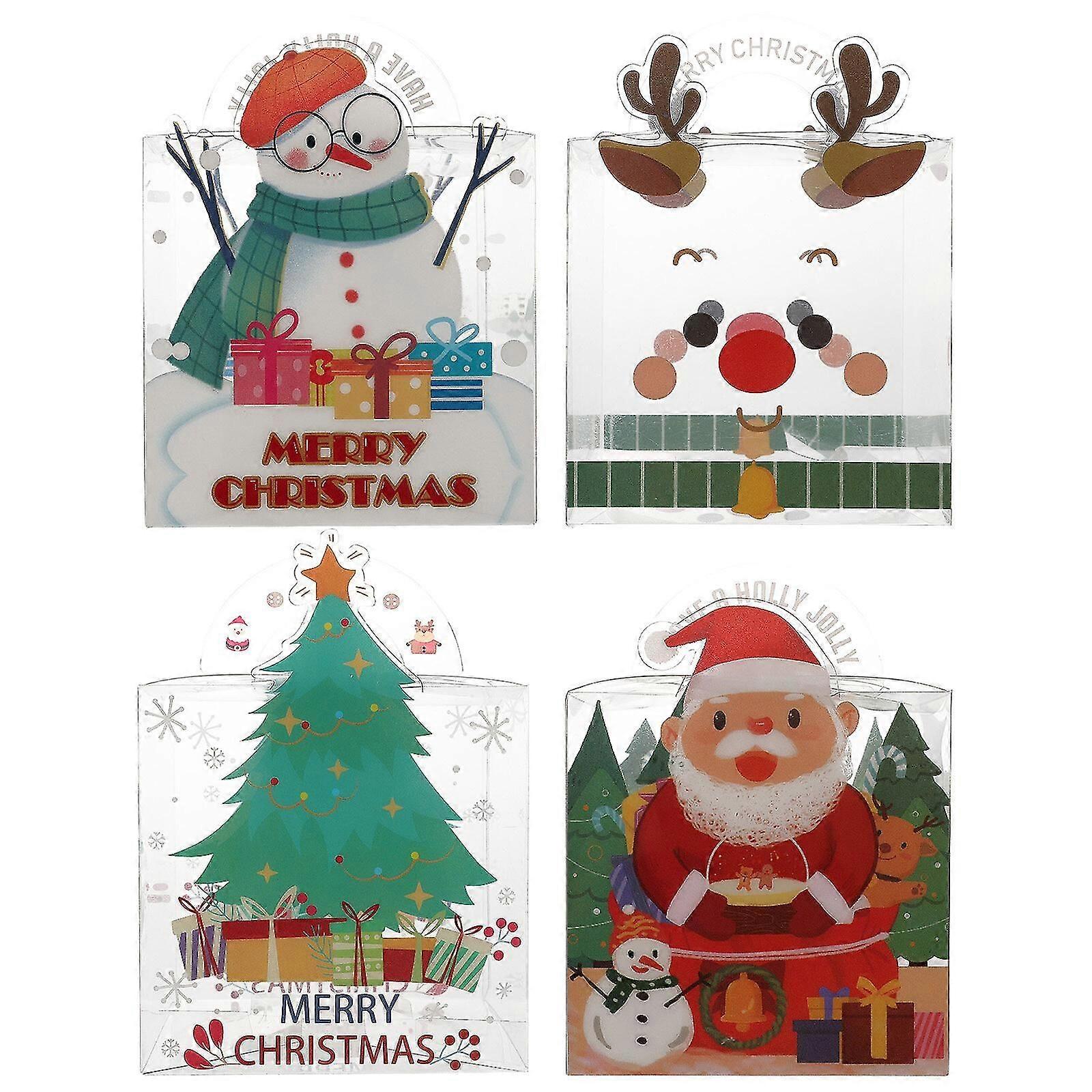 4pcs Transparent Gift Packaging Boxes Christmas Apples Packaging Boxes