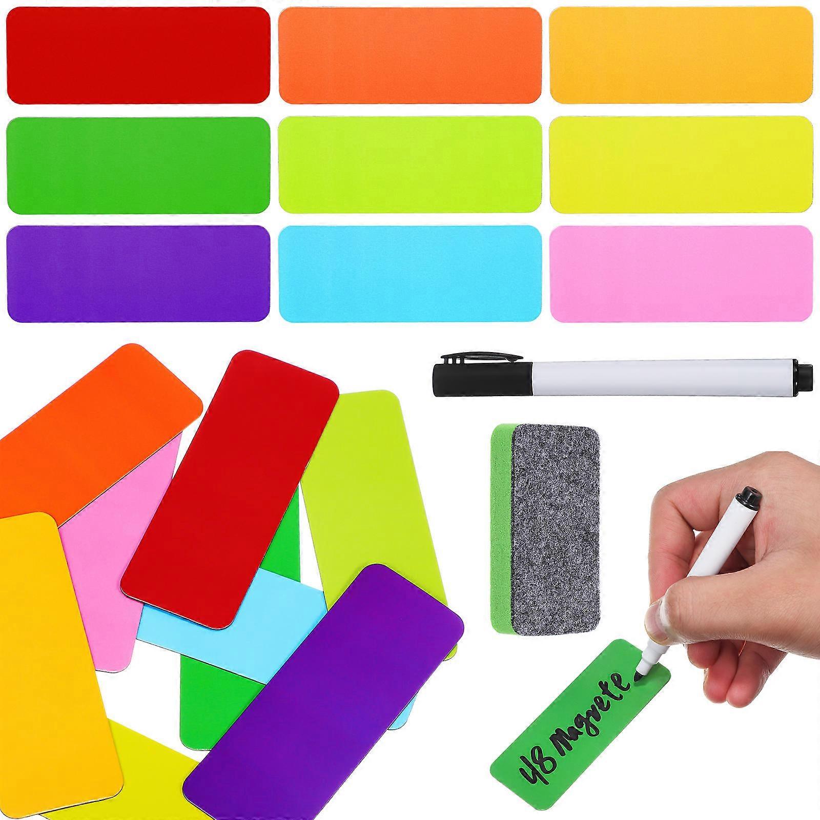 1 Set Magnets Labels Writable Magnetic Labels Name Tags Memo Stickers Fridge Magnets with Pen and Brush
