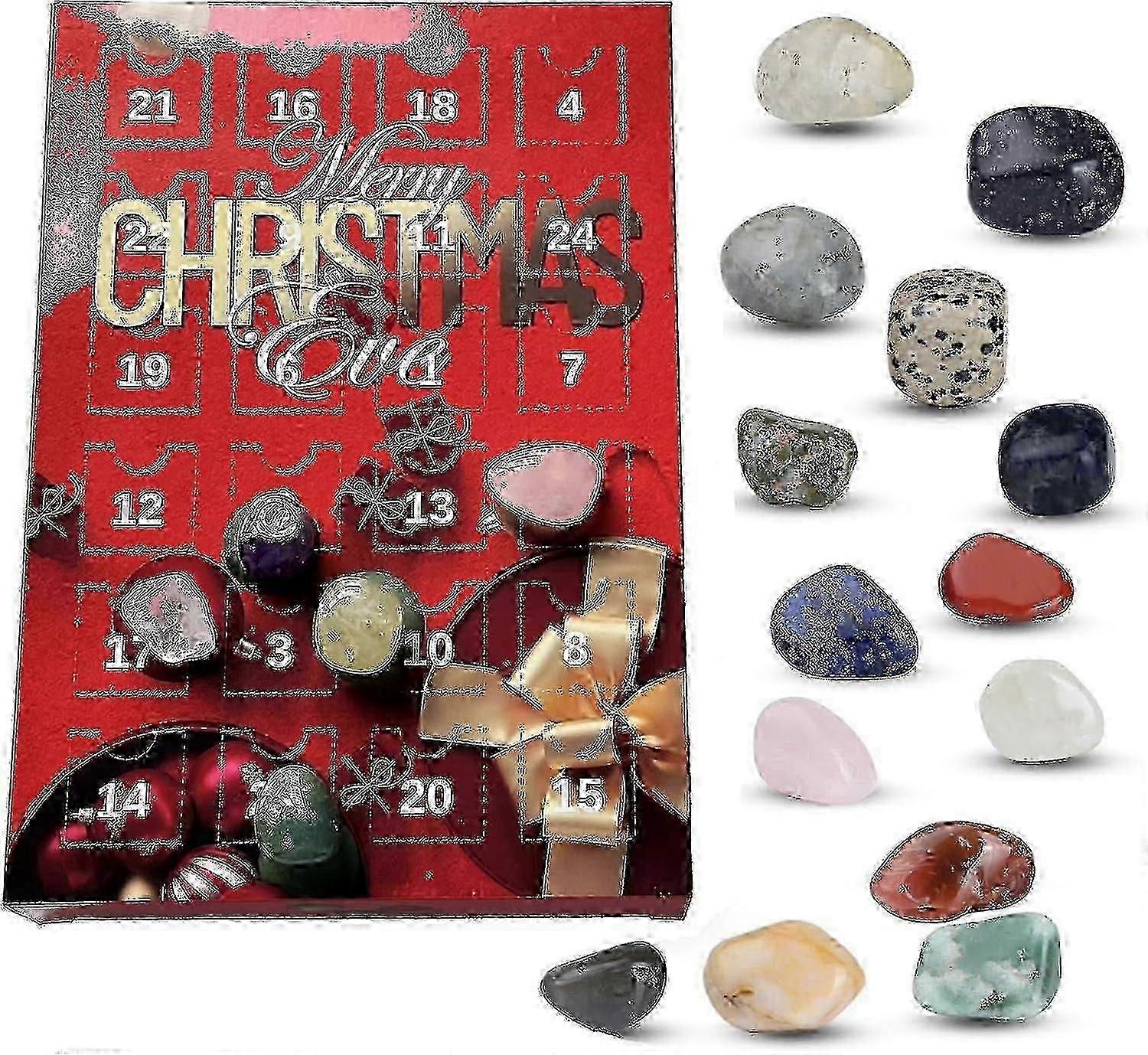 Christmas Advent Calendar, 24 Gemstones Advent Calendar, Crystal Advent Calendar, 24 Days Xmas Countdown Calendar For Boys Girls