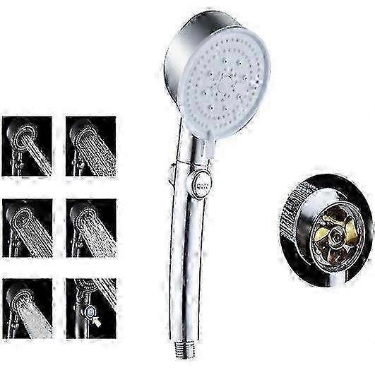 e High Pressure Handheld Shower Head 6-Setting High Flow Even