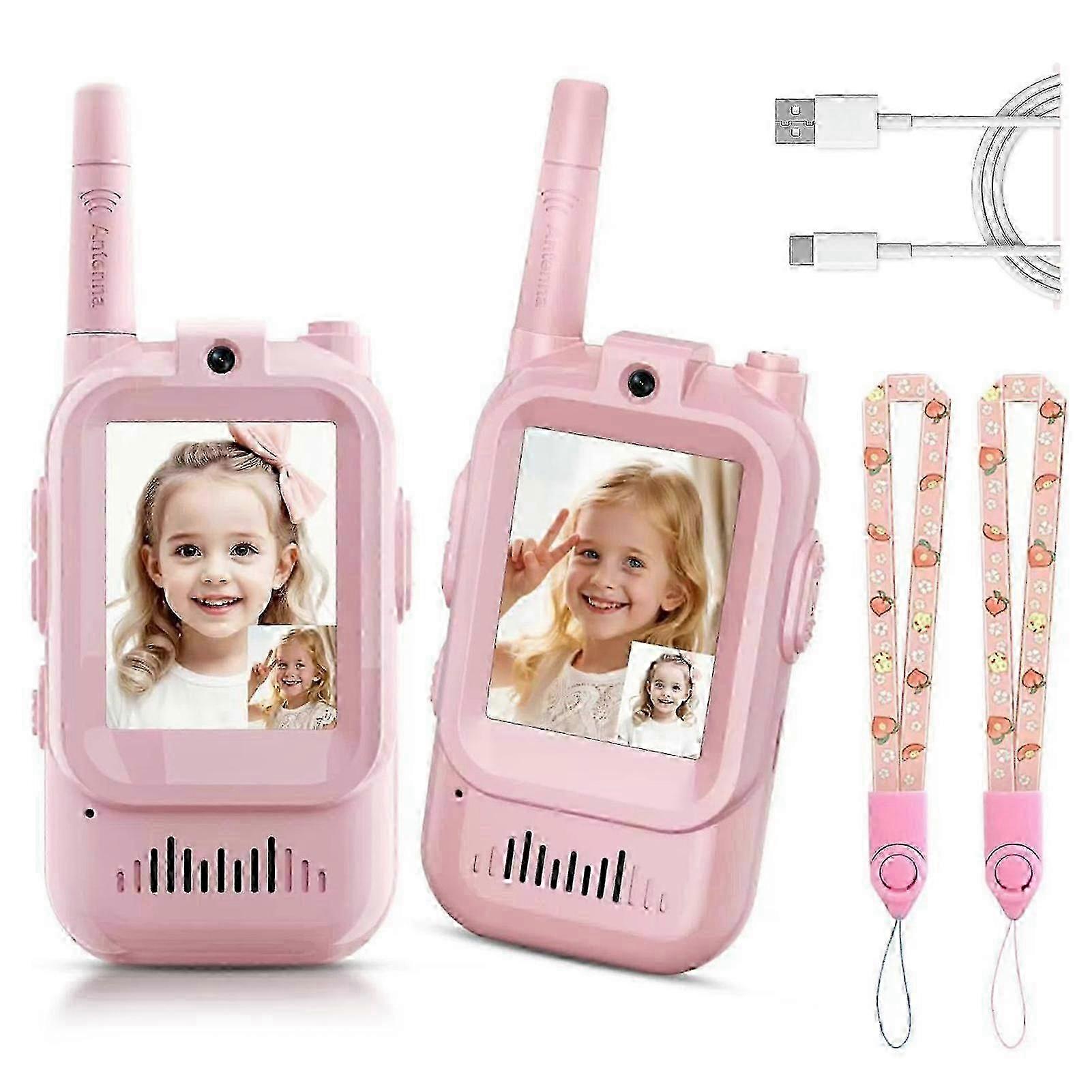 Draagbare oplaadbare video-intercom voor kinderen, walkies-talkies, oplaadbare video-intercom voor kinderen, voor jongens en meisjes van 3 tot 12 jaar