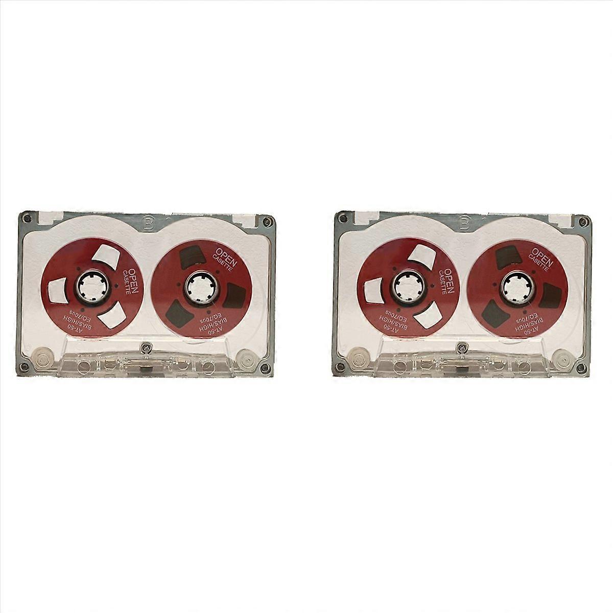 2X 55 Minute Blank Tape Disk Double-Sided Metal Small Open Disk Blank Cassette Tape Tape Disk, C
