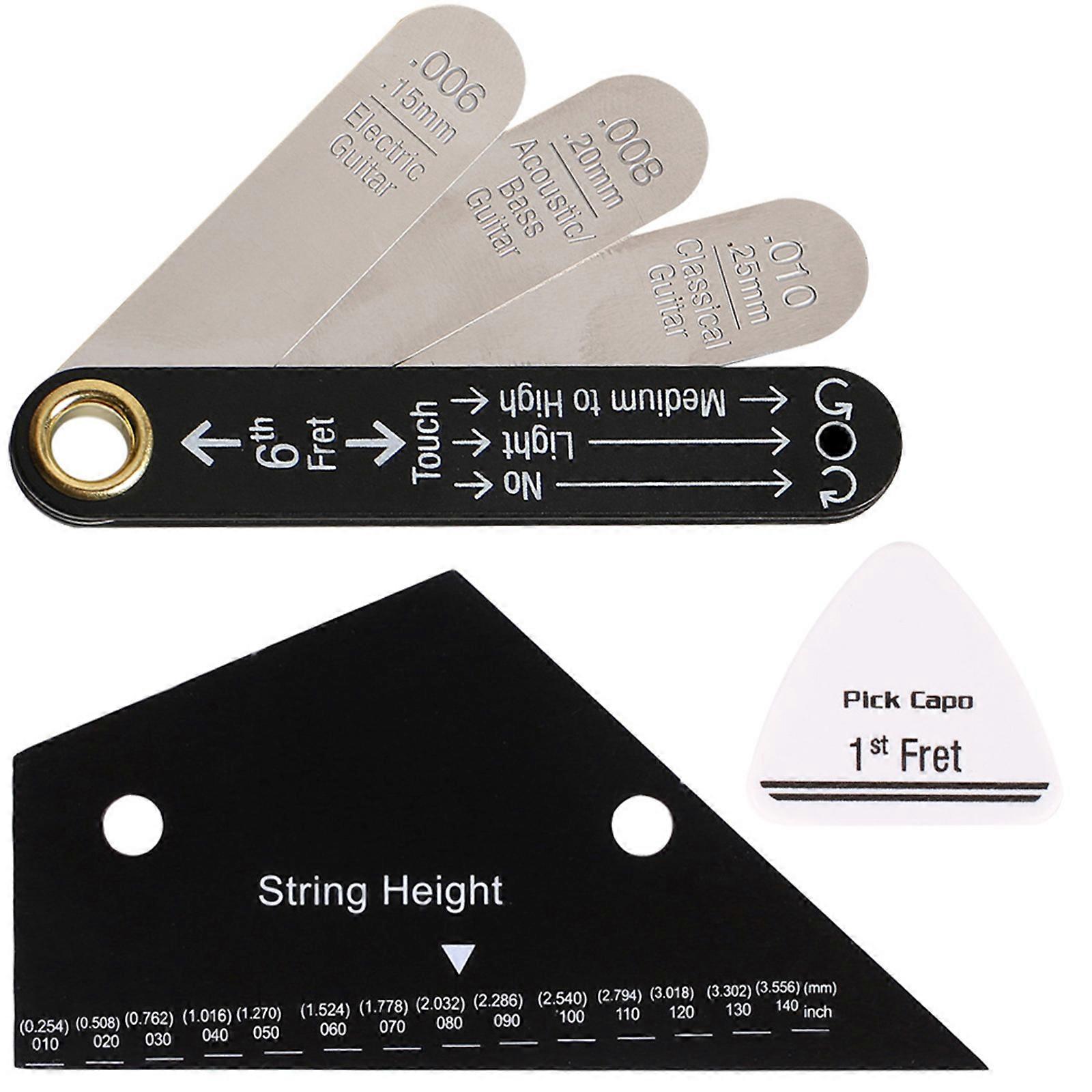 Universal Guitar Gauges Combo Rod Gauge String Action Gauge Suitable for Neck Relief and String Height Measurement Multicolor