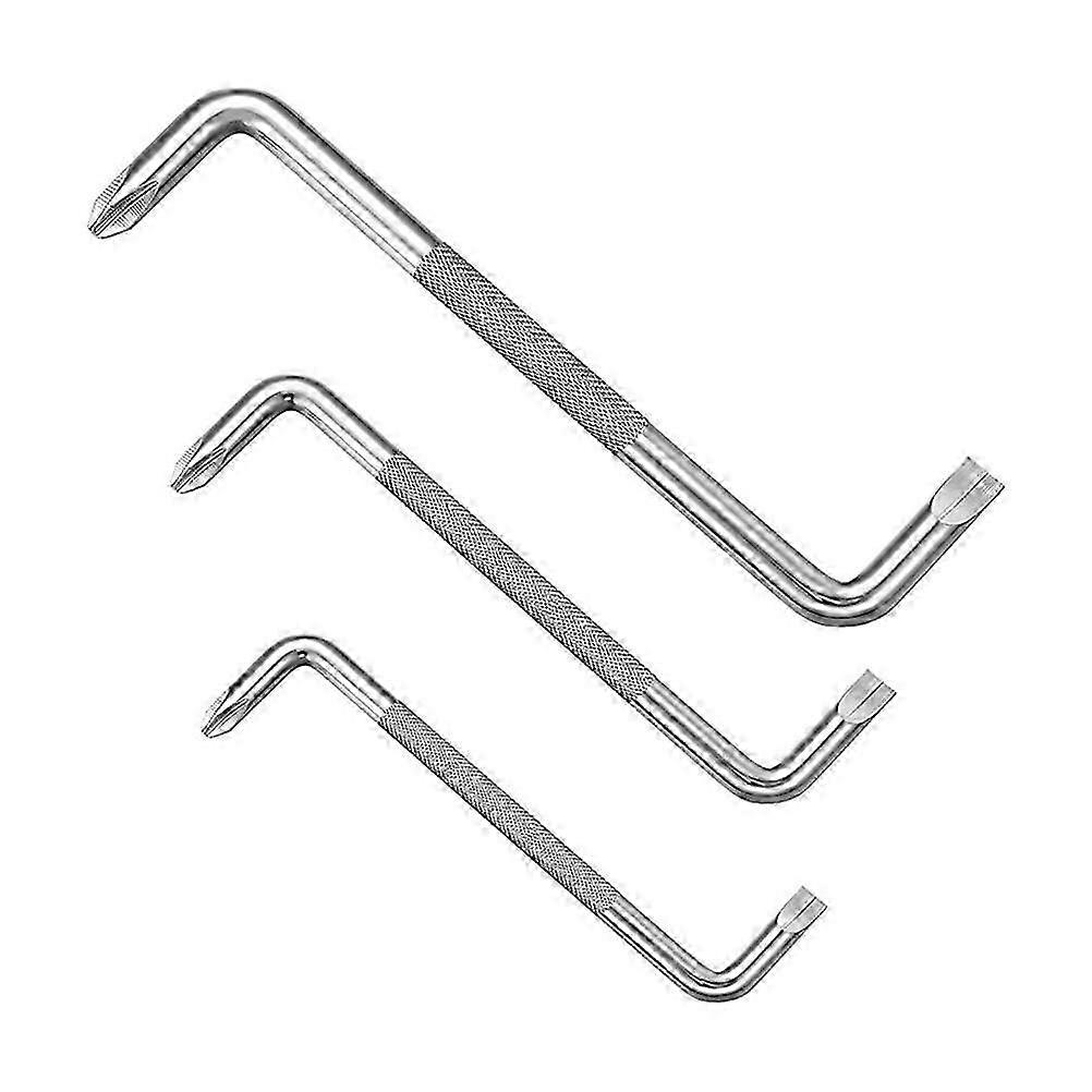 3pcs Right Angle Screwdrivers Flat Head Z-type Screw Drivers Offset Screwdrivers