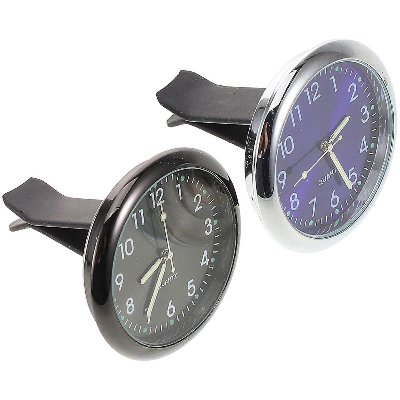 Assorted Color Mini Car Air Vent Clock for Dashboard 2Pcs