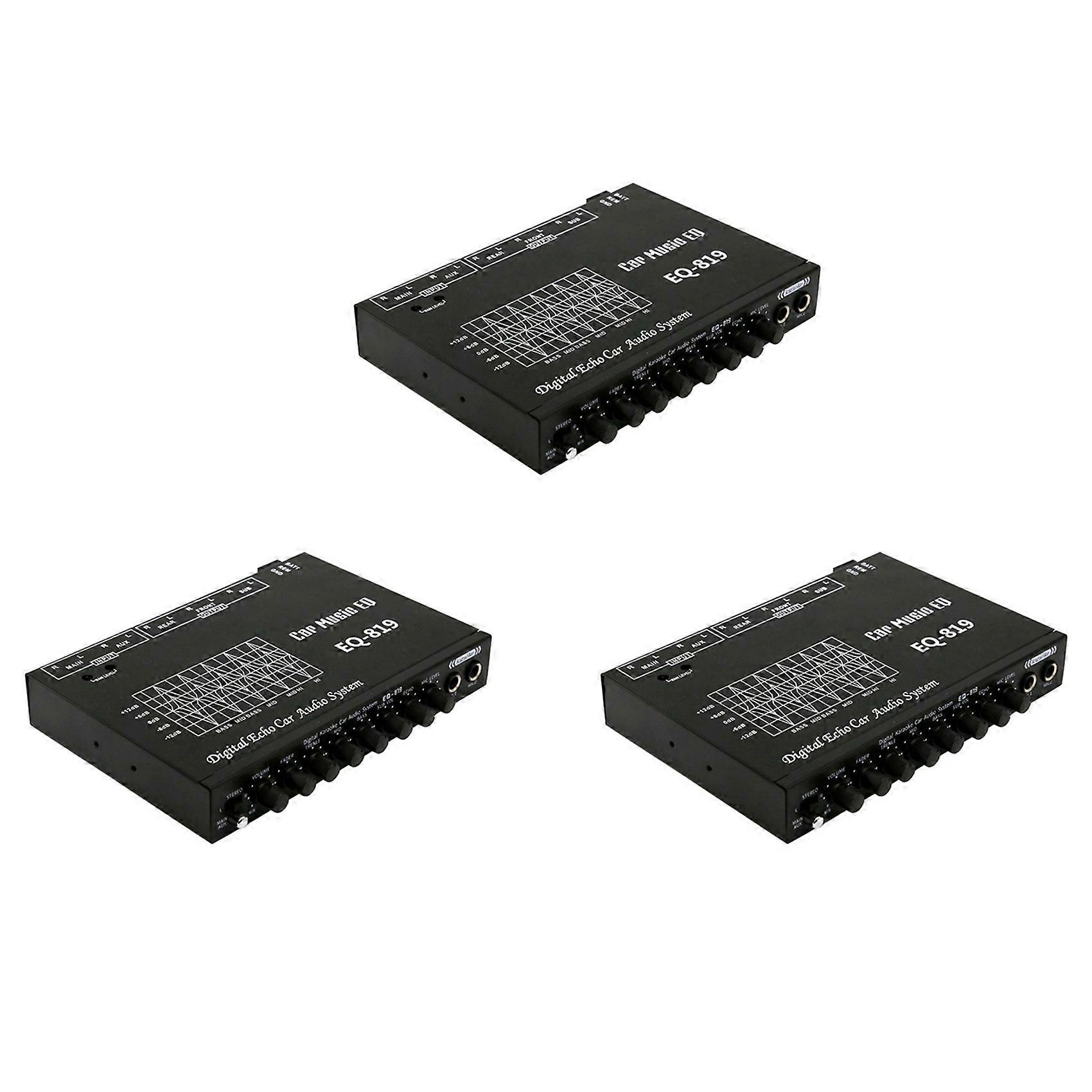 3X EQ-819 Car Equalizer Multifunctional Car Audio EQ Tuning Crossover Amplifier Parametric Equalizer Car Audio Equalizer
