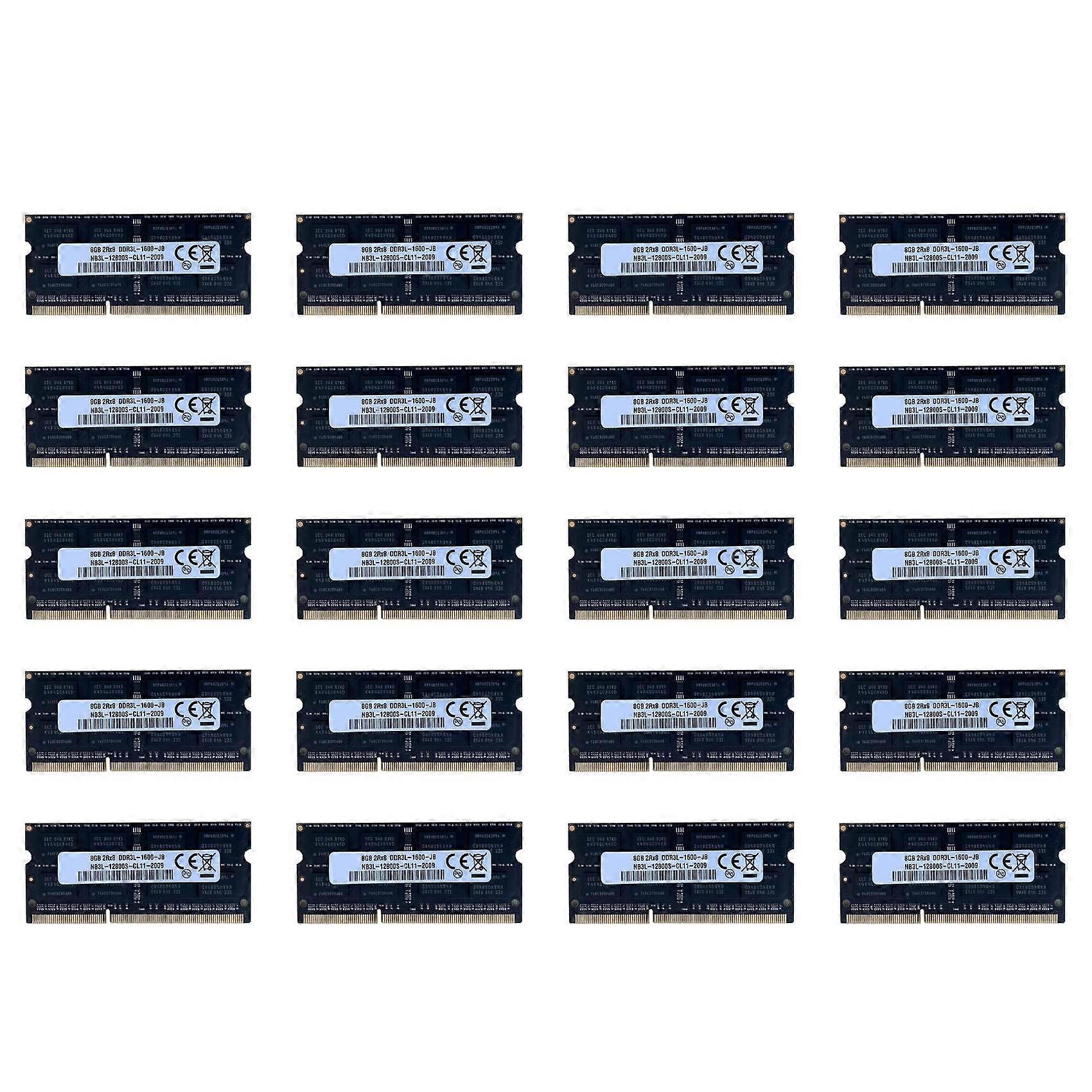 20X DDR3 8GB Laptop Ram Memory 1600Mhz PC3-12800 1.35V 204 Pins SODIMM Support Dual Channel for Intel AMD Laptop Memory