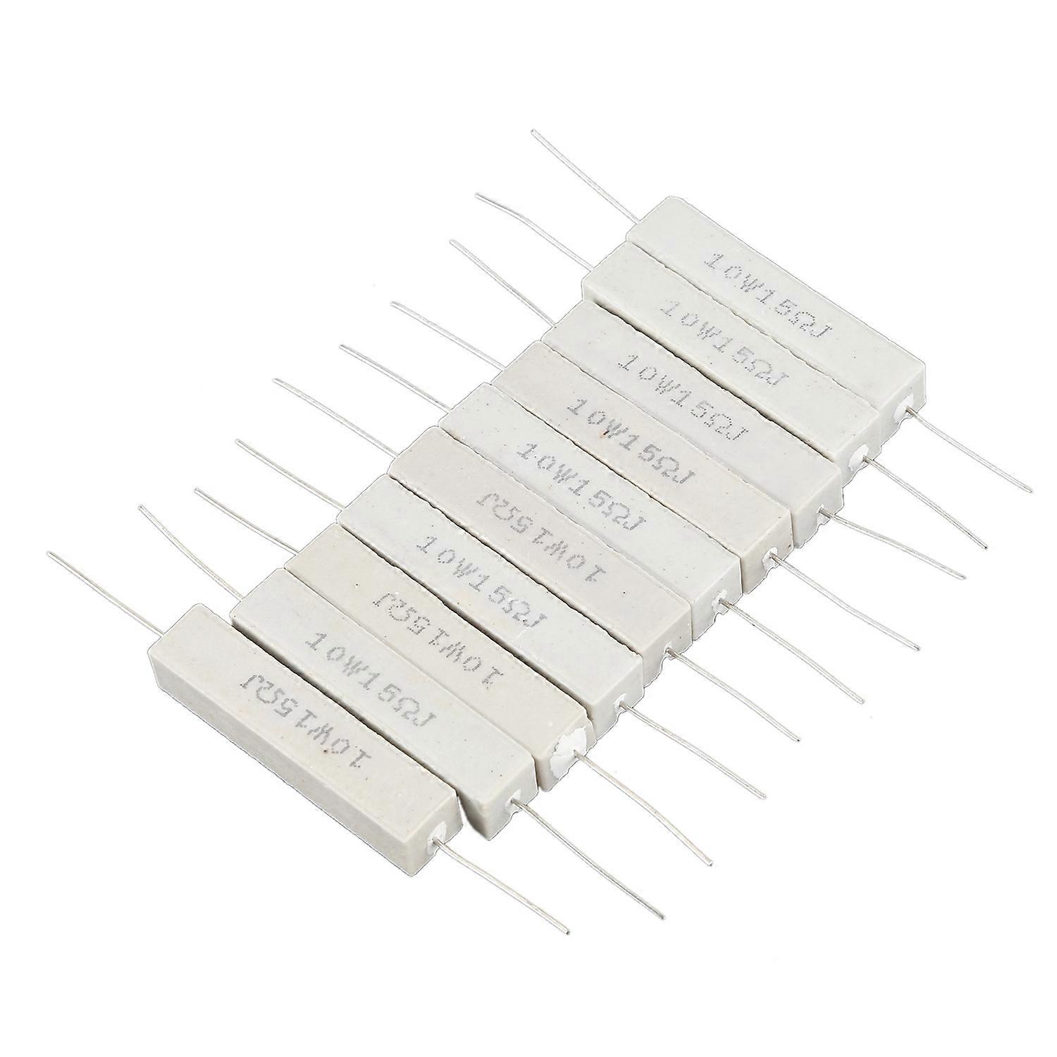 10 Pcs Fixed Ceramic Cement Resistors 15 Ohm 10W Watt 5%