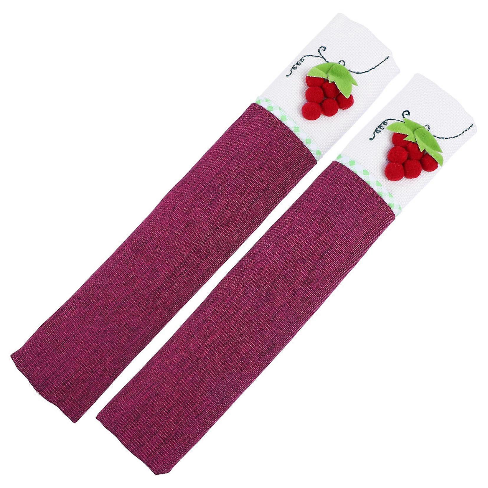 2pcs Refrigerator Handle Covers Set AntiFingerprint Durable Soft Fabric Adjustable Fit for Kitchen