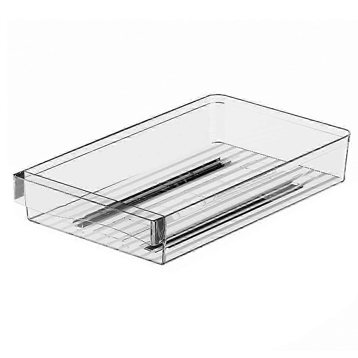 Drawer Transparent Sliding Rail Rack Kitchen Storage Box Small