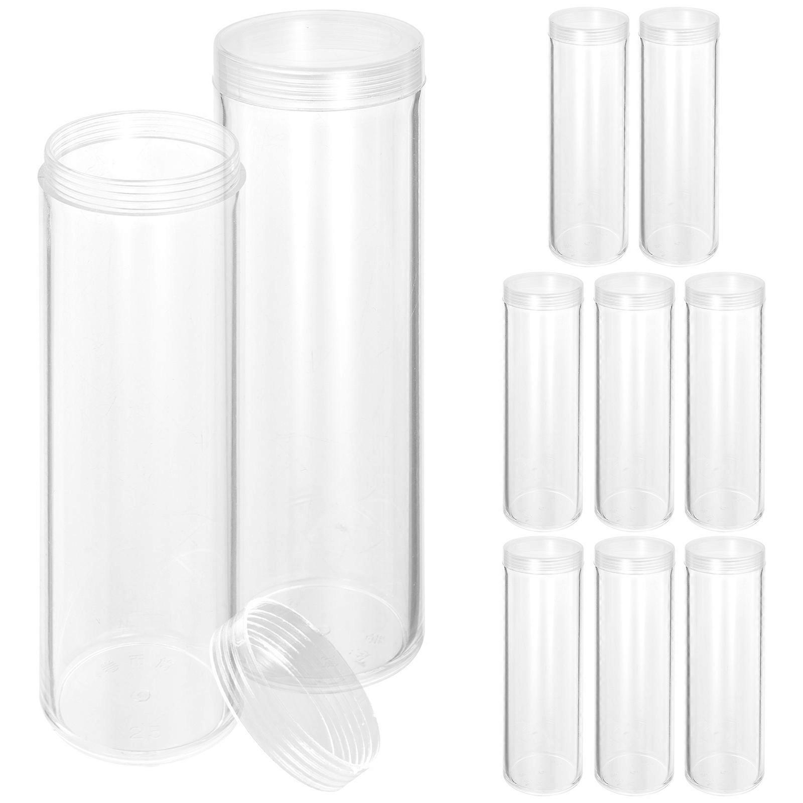 10pcs Coin Storage Tubes Collectibles Coin Collecting Holder Coin Storage Container