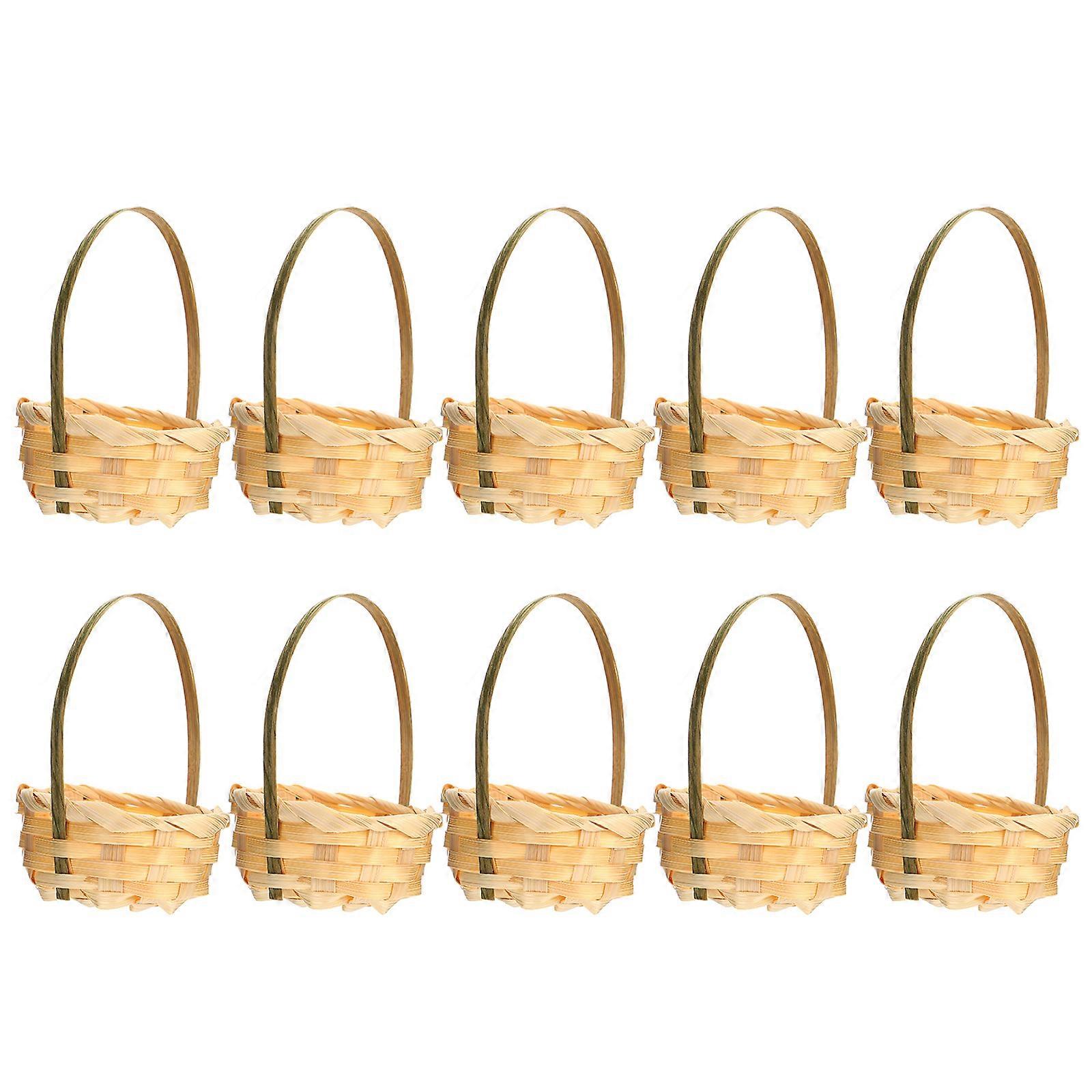 Multi-Purpose Flower Basket Bamboo Woven Storage Holders 20Pcs