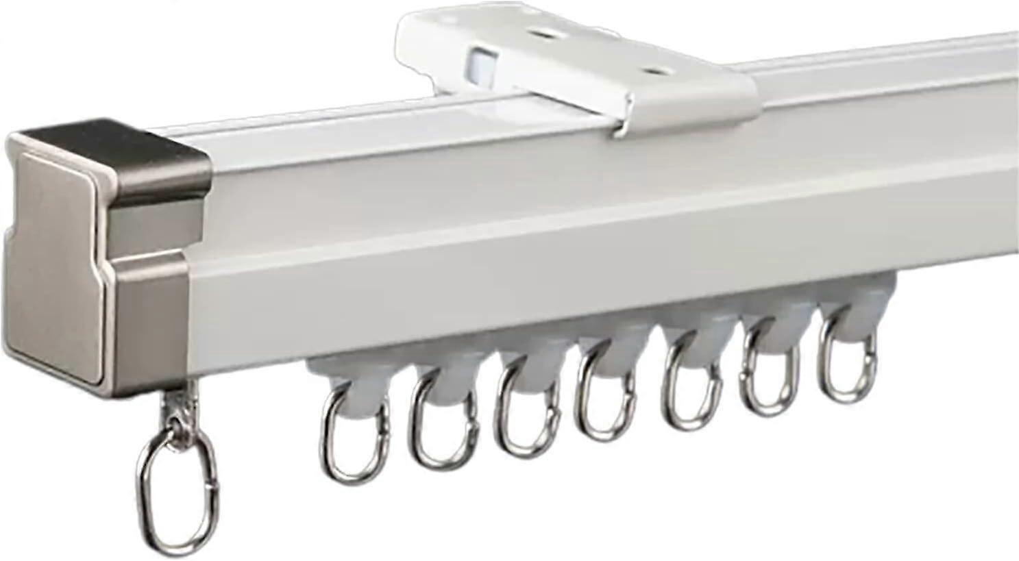 Ceiling Curtain Track Flexible Curved Aluminum Alloy Rail Easy Mount Smooth Glide 1.2m White