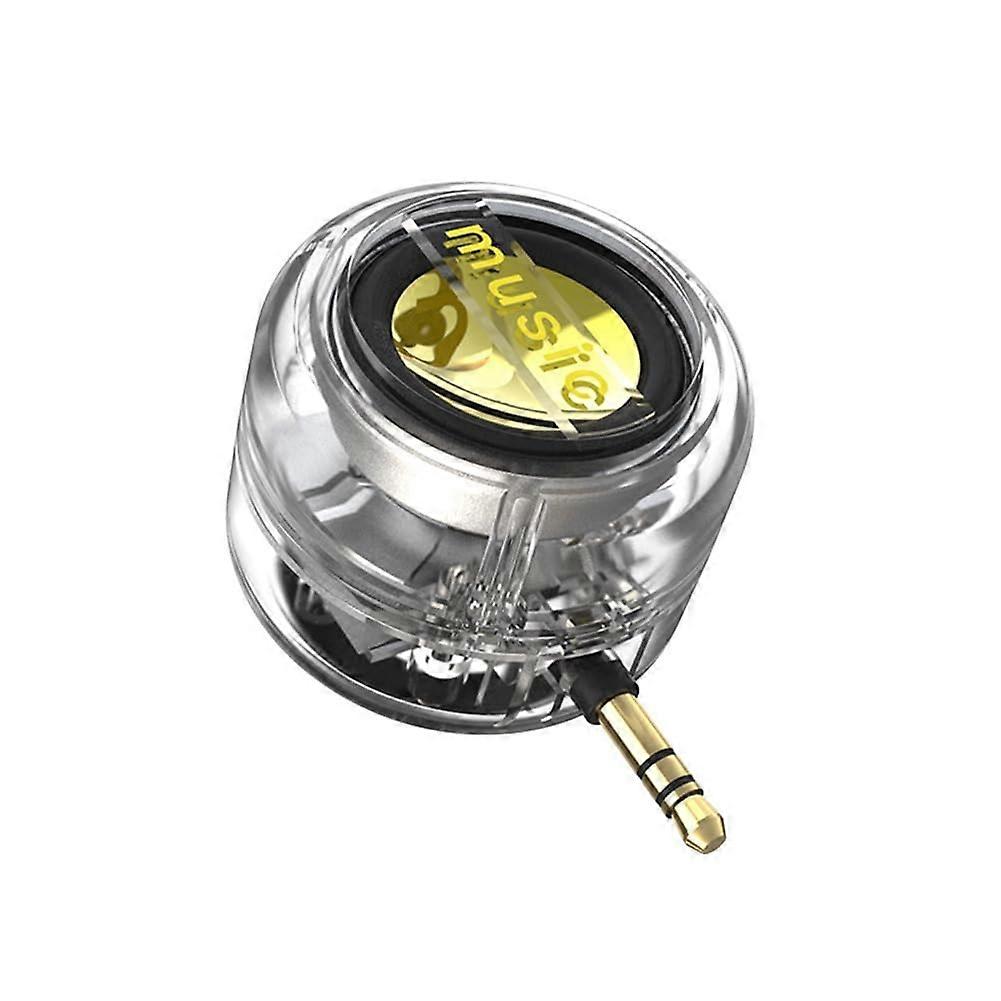 Portable Mini Speaker 3.5mm Audio Jack External Wired Speaker For Mobile Phones Transparent Housing Amplifier