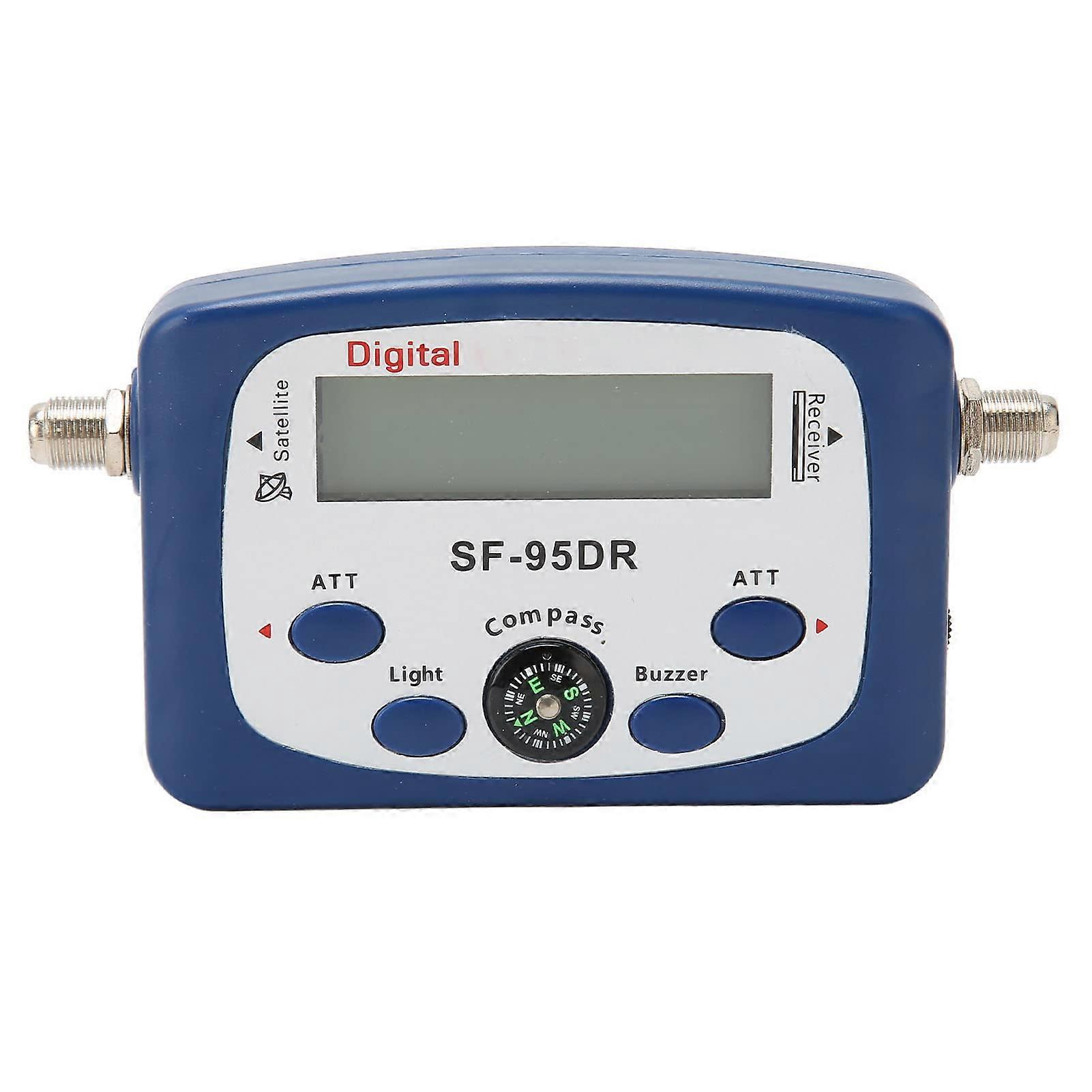 Satellite Signal Finder with LCD Display, Builtin Amplifier and Compass, Mini TV Meter for Camping