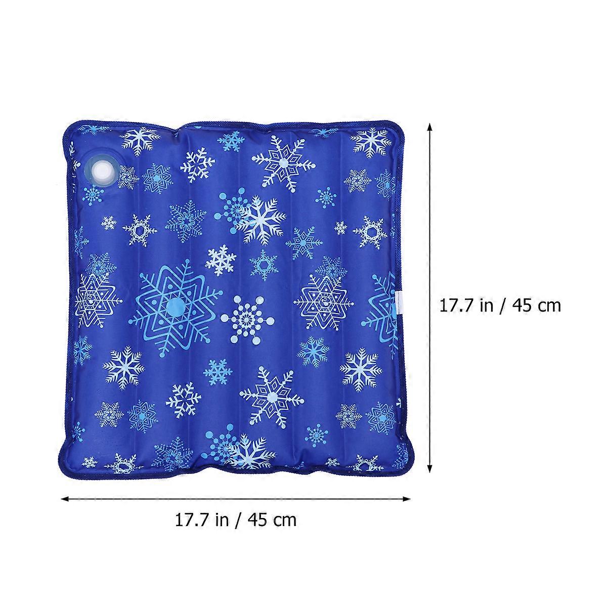 Summer Car Mat 2Pcs 45x45cm Blue Snowflake Pattern Indoor Outdoor Cushion With Cooling Function