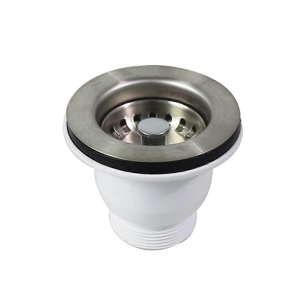 60mm Stainless Steel Sink Strainer Waste Kit with 85mm Flange and Removable Basket Filter