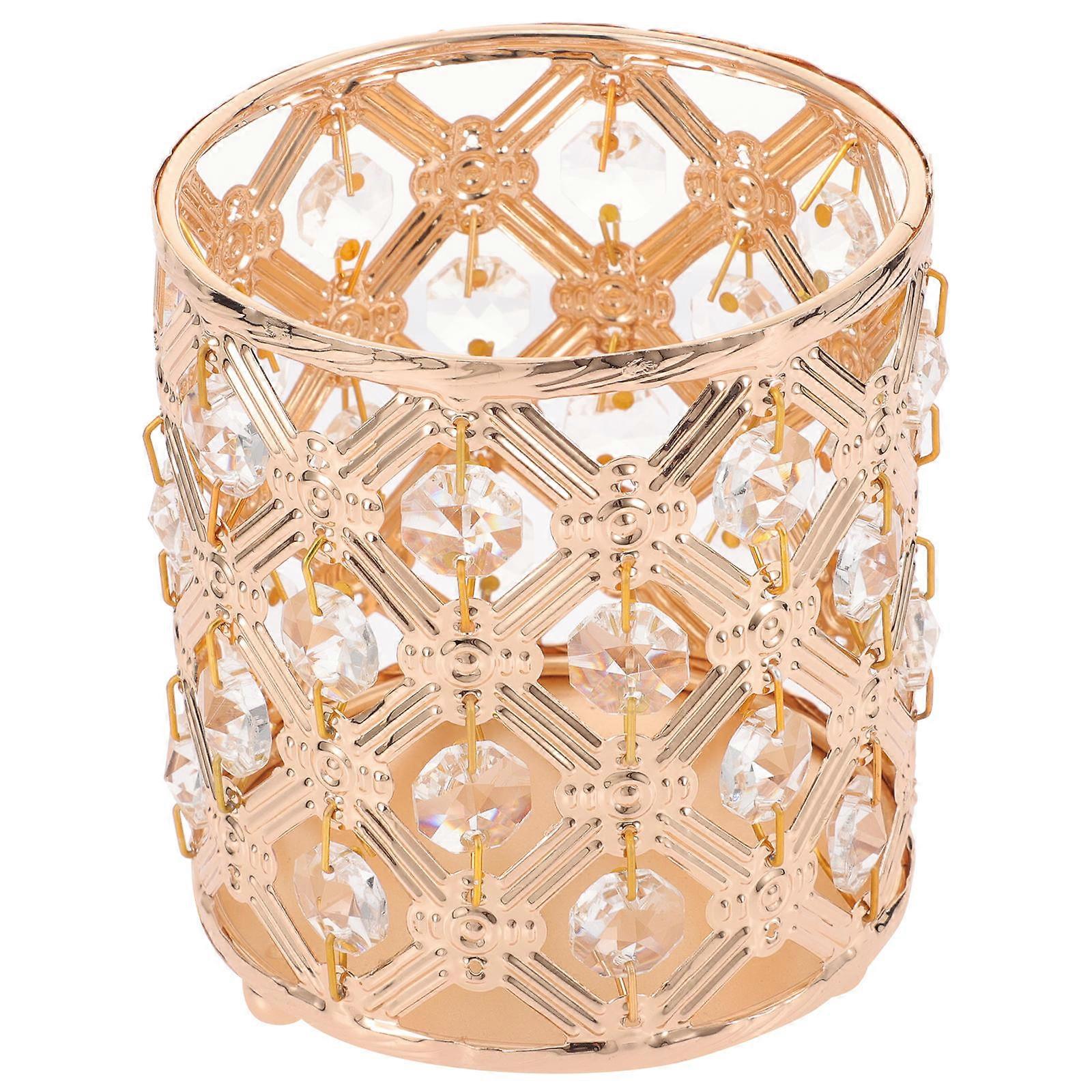 Makeup Brush Holder Cup for Desktop 5Pcs Golden Decorative Container