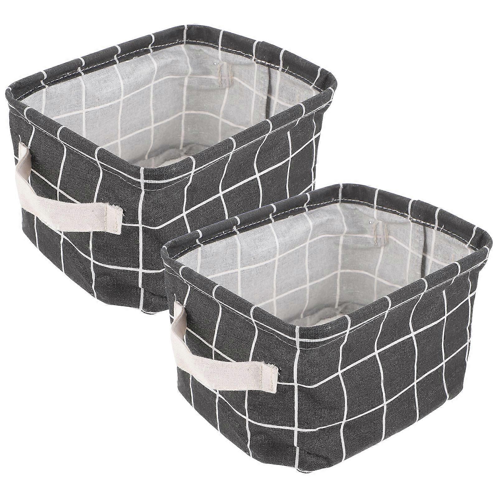 Cosmetic Container Cabinet Storage Basket for Storage 4Pcs Grey Cloth