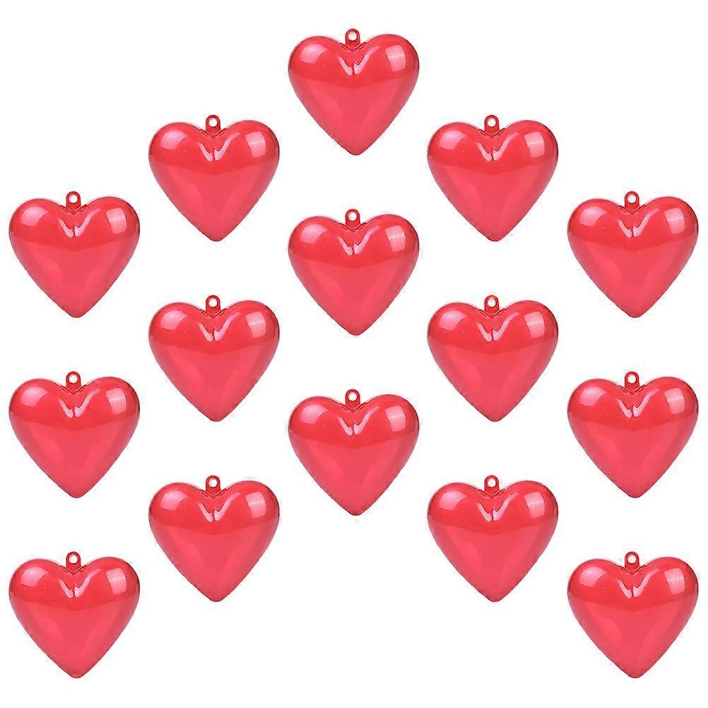 Heart Shaped Candy Boxes Plastic Fillable for Storage 15Pcs