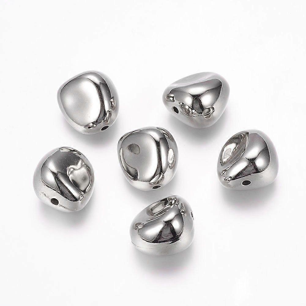 CCB Plastic Beads Platinum 17x16x13mm Hole: 2mm