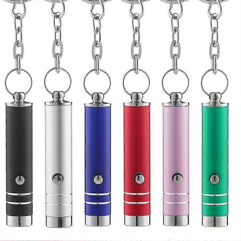 6pcs LED Mini UV Sunscreen Currency Check Light Multi functional Keychain Portable Press Small Handheld Currency Check Machine