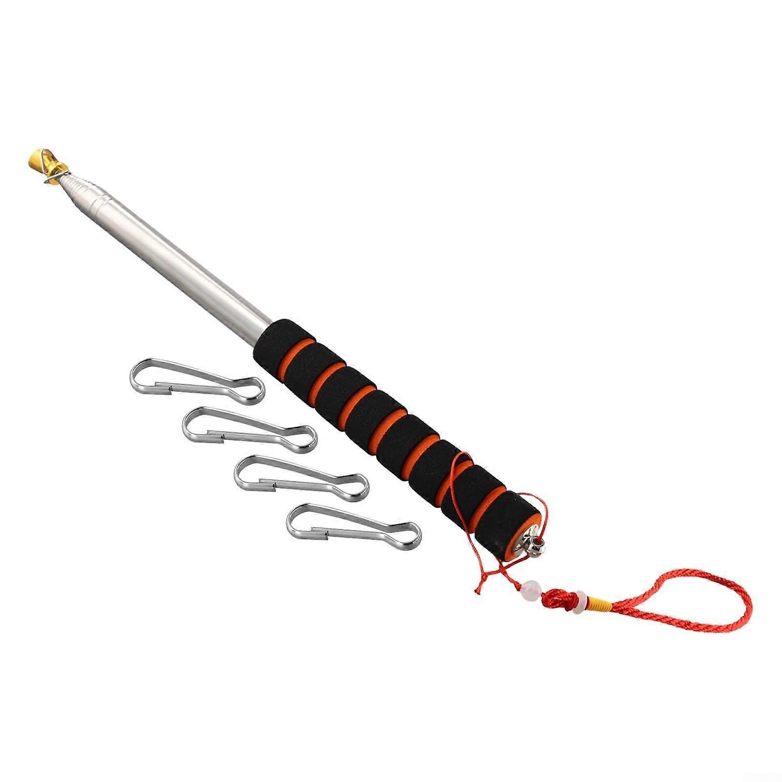 Portable Telescopic Flag Pole 3m Adjustable Height with 4 Secure Clips for Outdoor Events