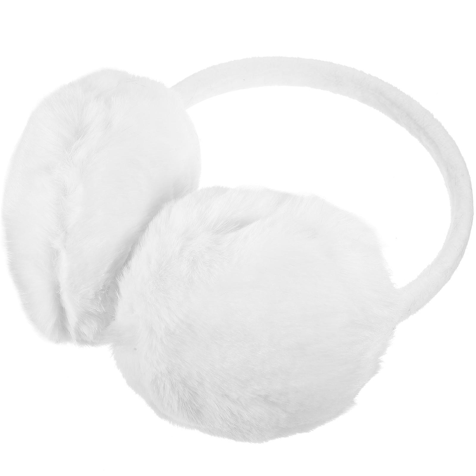 Ear Warmer Women Earmuff Plush Outdoor Ear Protector 1 Piece White