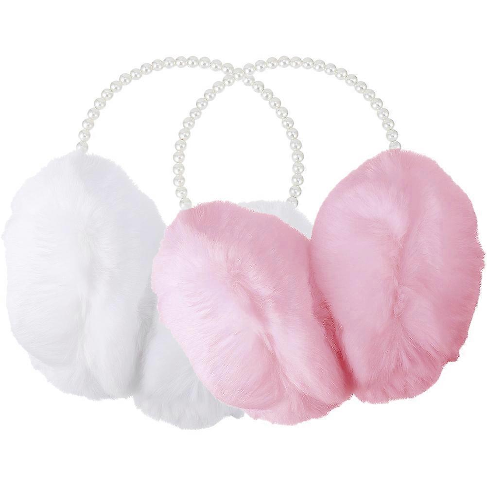 Comfortable Ear Muff Warmth Protection ABS Material Outdoor Camping White 2Pcs