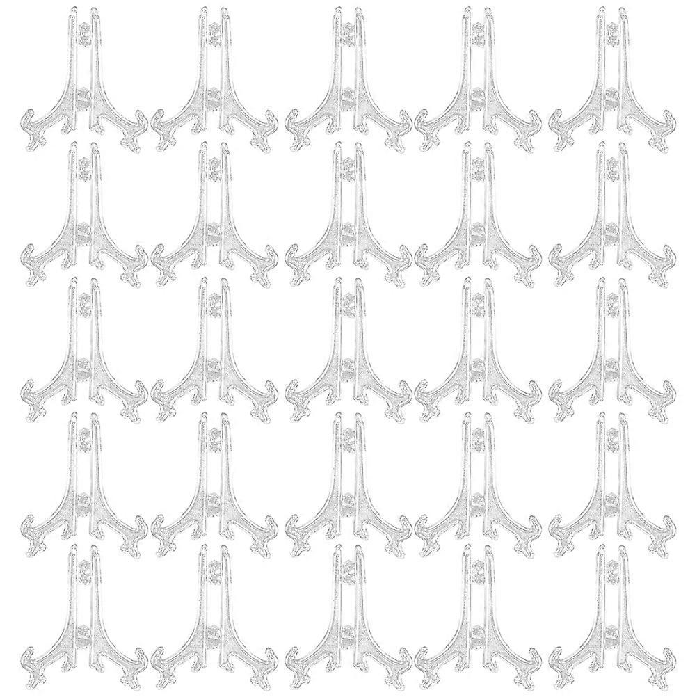 Transparent Easel Stand ABS Plate Holder for Display 25Pcs Clear Plastic