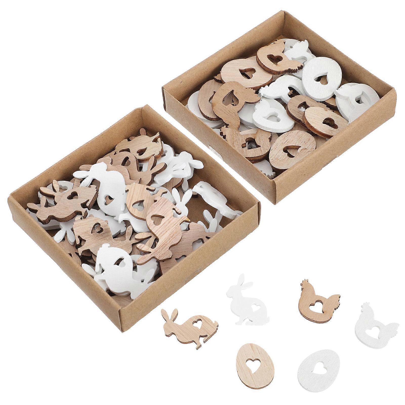 Easter Wooden Rabbit Egg Craft Set for Decorating 144Pcs DIY Use