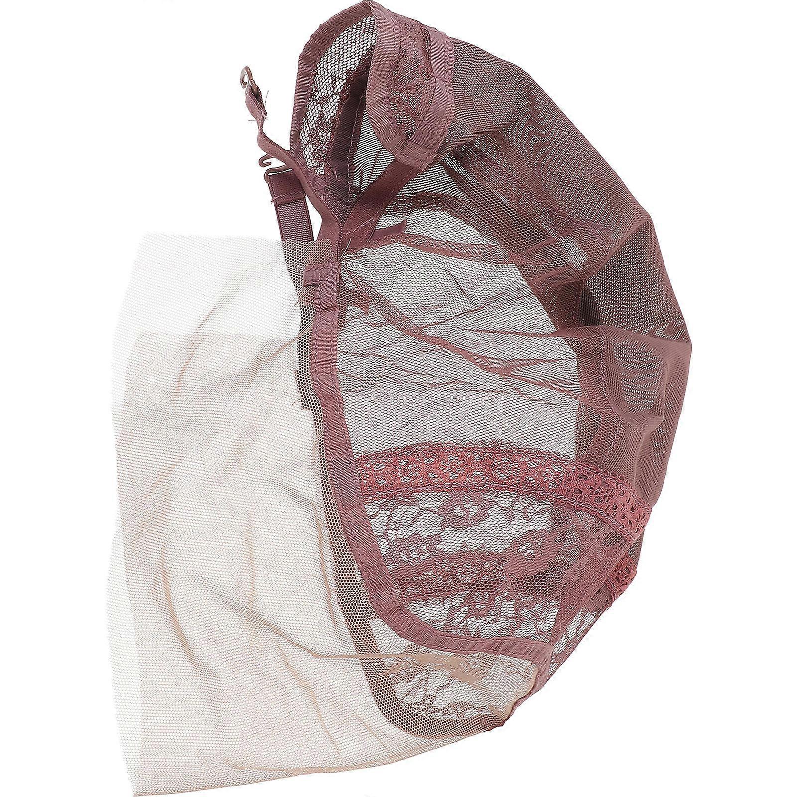 Lace Wig Cap for Wig Making Use Brown Fabric Adjustable Strap Elastic Mesh Hat Comfortable Stretchable Durable 1pc