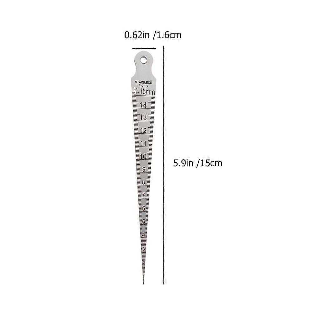 Taper Gauge Inches Welding Inspection Gauge Mechanical Thread Debugging Silver 15.00X1.60X0.21CM Thread Debugging 2Pcs