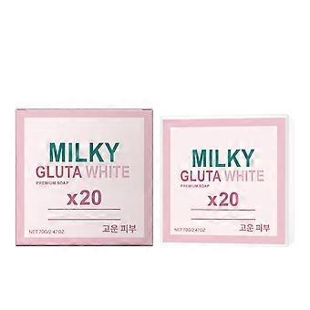 Milky Gluta White Soap 20x - Gluta Milk Whitening Soap for Face & Body, Deep Cleaning Exfoliating, 70g Bar Soap