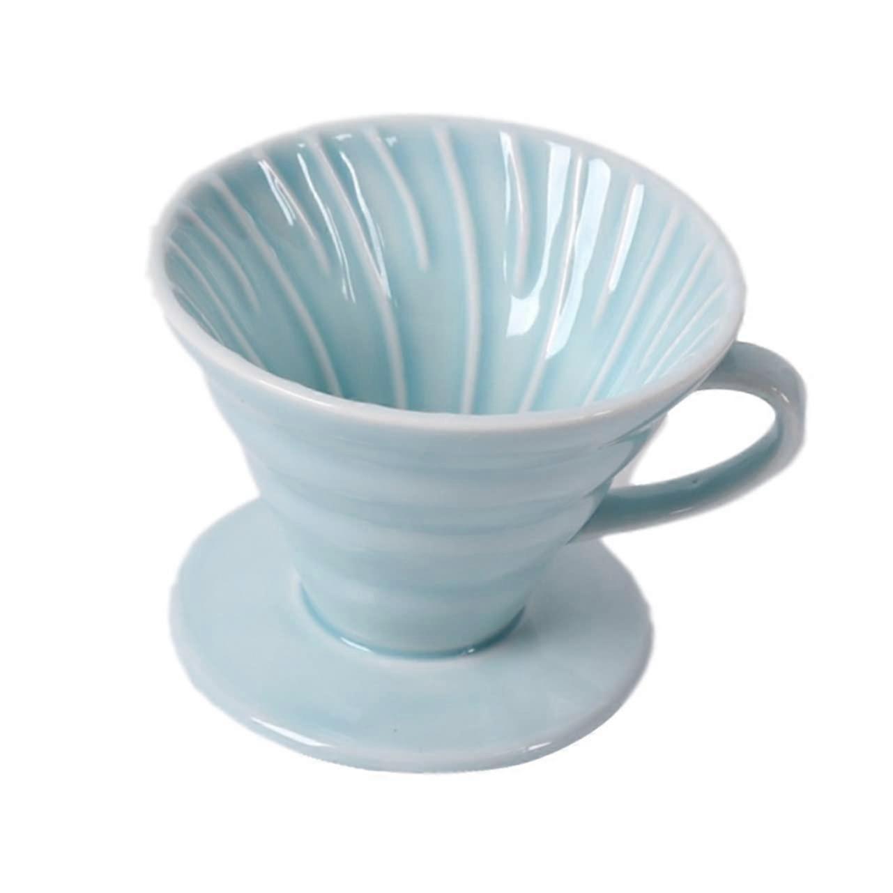 Ceramic Coffee Dripper Handmade ConeShaped Pour Over Maker with Precise Spout SkyBlue Finish