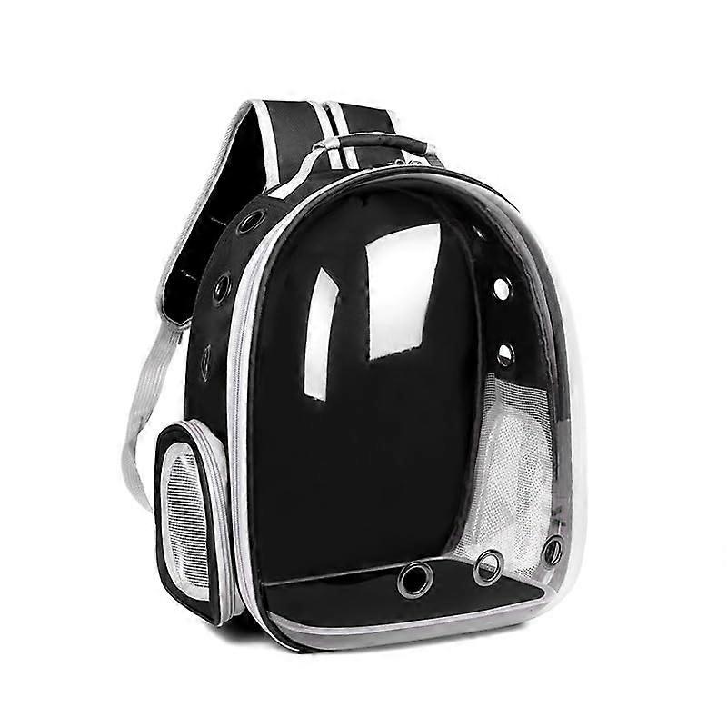 Pet Carrier Backpack for Cats and Dogs with Space Capsule Design, Ventilated Window, Black