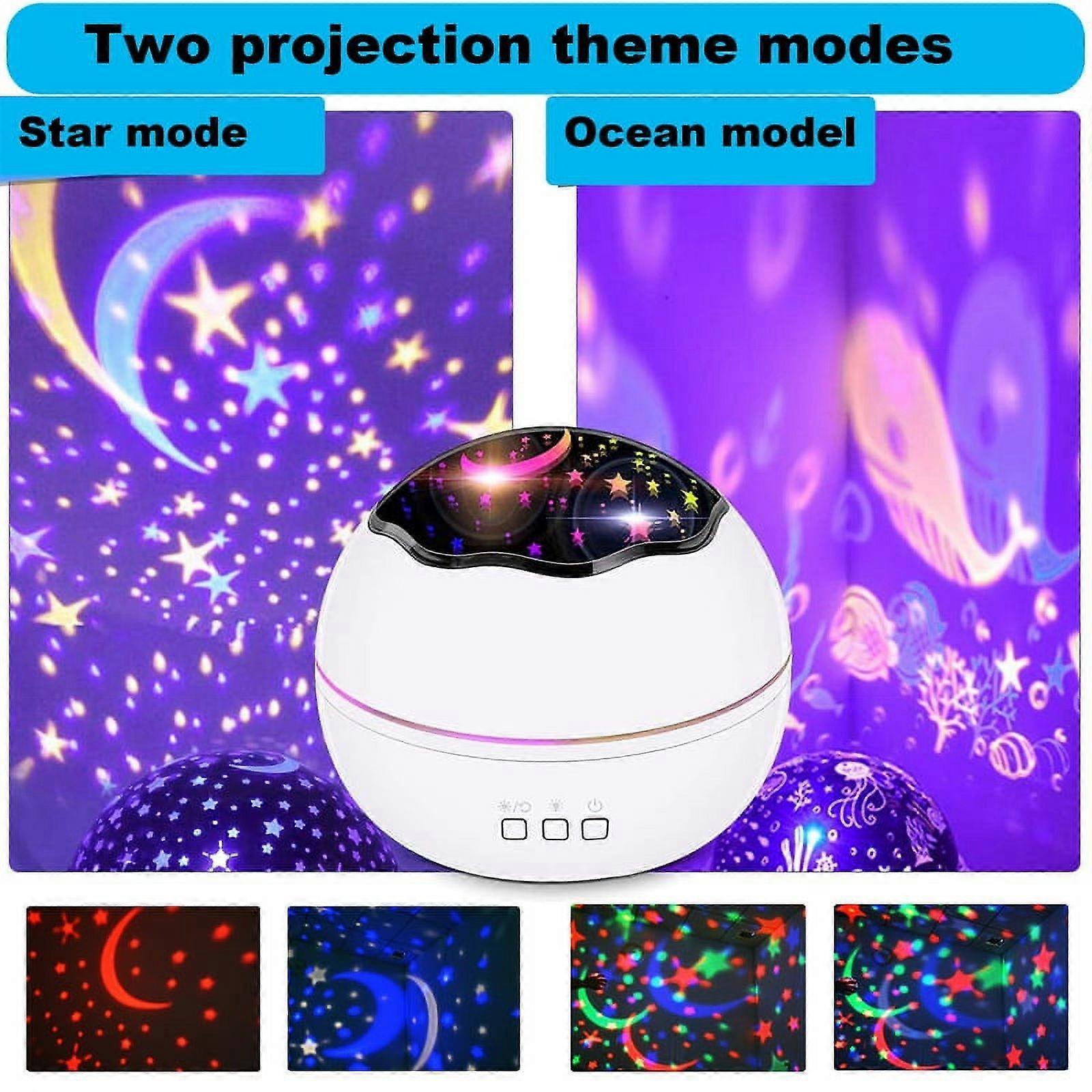 Starry Projector,Night Light Star Projector Starry Sea World Theme Adjustable
