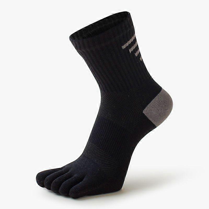 5pcs Women's Mid-Calf Toe Socks, Sweat-Wicking Athletic Socks for Summer