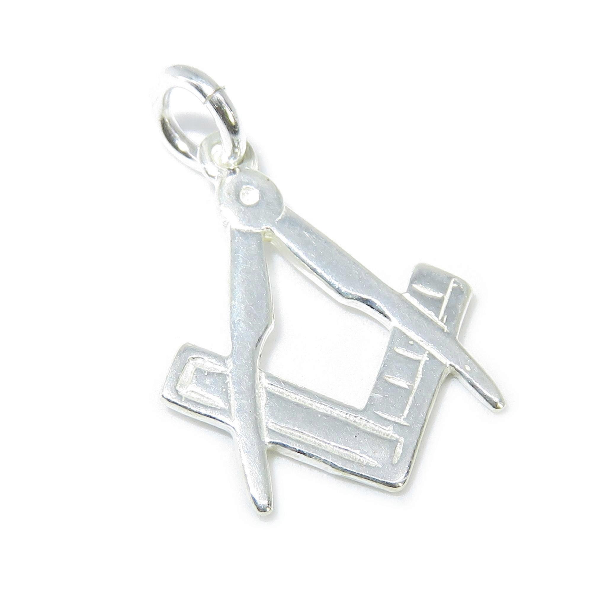 Masonic sterling silver charm .925 x 1 FreeMason Square & Compass