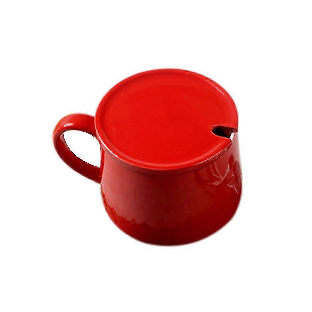 Creative Cartoon Shape Ceramic Mug Red Three-Dimensional Coffee Cup Dust-Proof 1Set