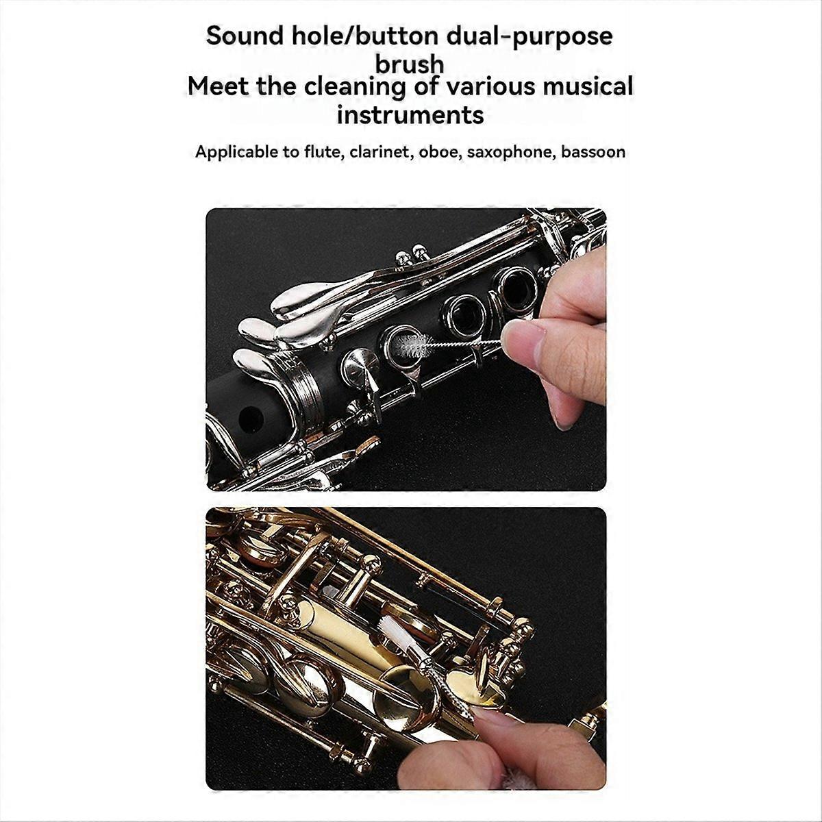 Saksofon Munnstykke Rengjøringsbørste Kit Obo Støv Bust Børster