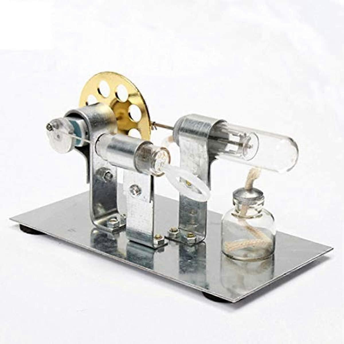 Stirling Engine Kit DIY Single Cylinder Metal Model with Generator for Physics Experiments